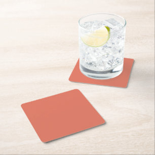 Minimal Square Coaster in Soft Terracotta Tones