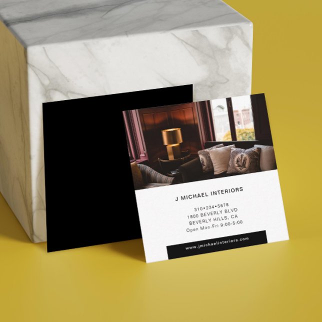 Minimal Square Professional Interior Design Square Business Card (Creator Uploaded)