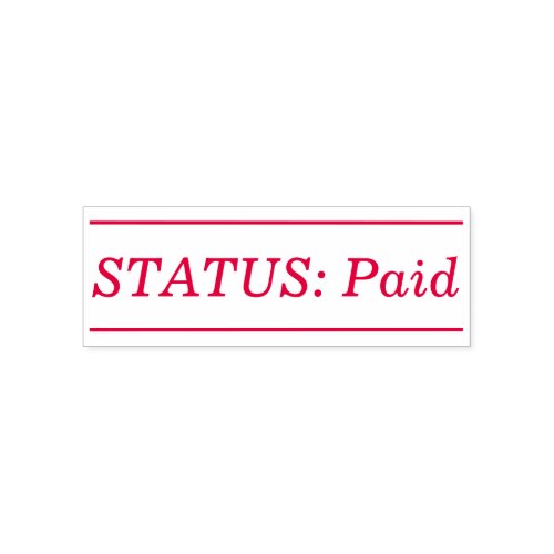 Minimal STATUS Paid Rubber Stamp