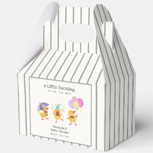 Minimal Stripe Party Little Duckling Baby Shower Favor Boxes