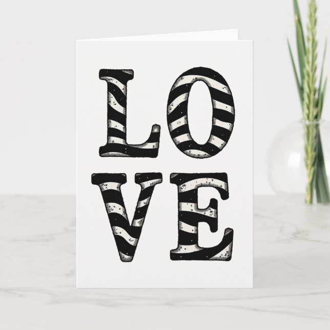 Minimal Striped Love Card (Front)