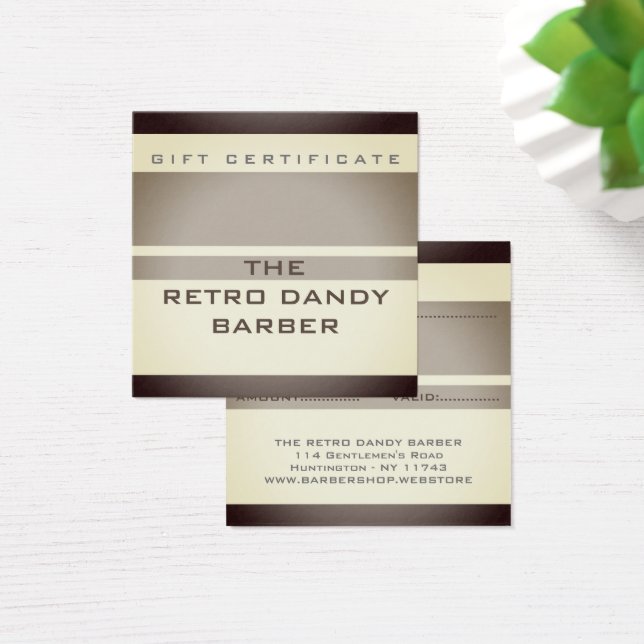 Minimal Stripes Brown Retro Chic Manly Barbershop (Desk)