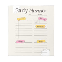 Minimal Study Planner With Hourly Schedule