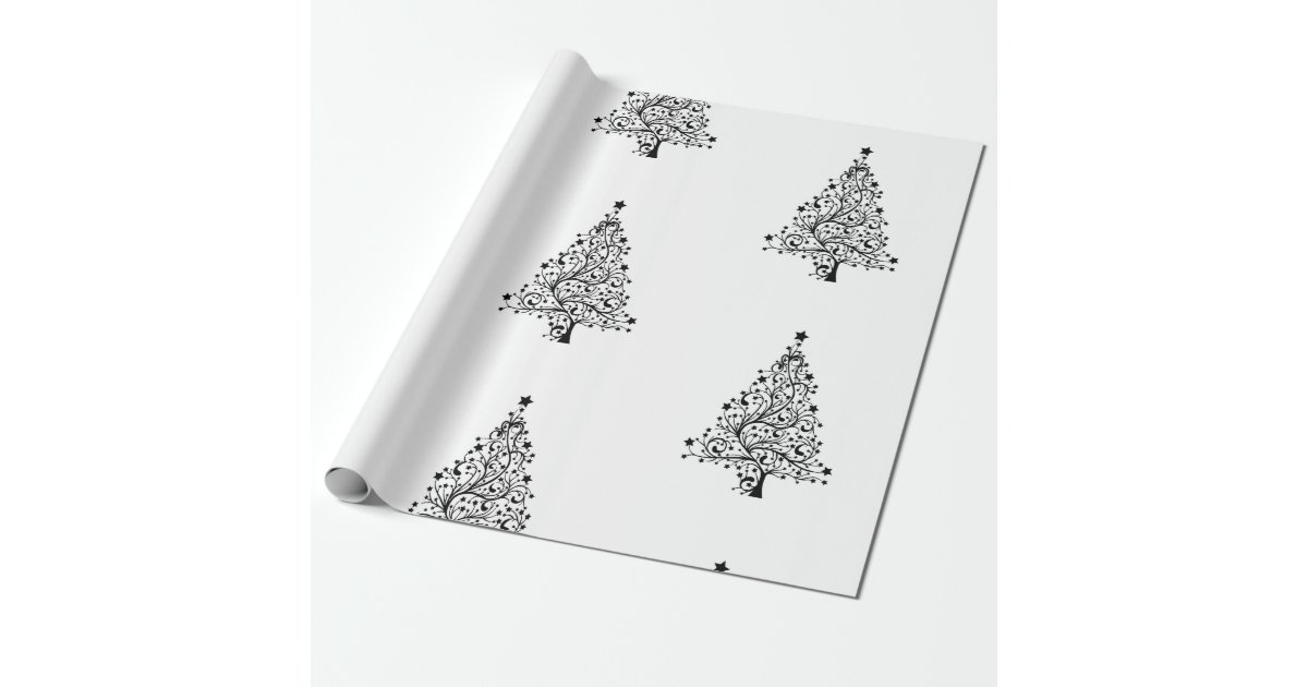 Elegant copper rose gold Christmas tree pattern Wrapping Paper