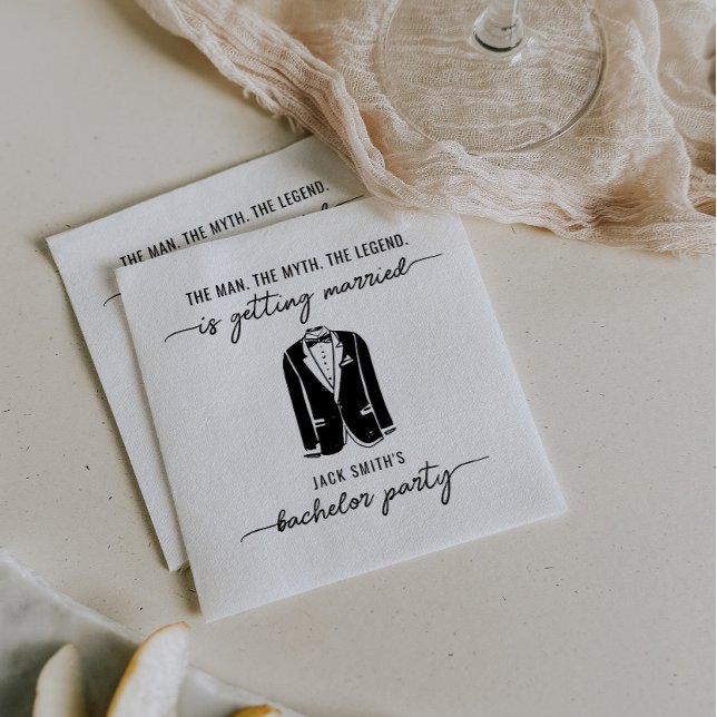 Minimal Stylish Bachelor Party Decorations Napkins (Creator Uploaded)