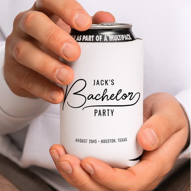 Minimal Stylish Bachelor Party Favors Can Cooler (Creator Uploaded)