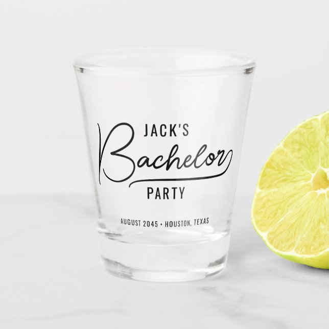 Minimal Stylish Bachelor Party Favors Shot Glass (Front)