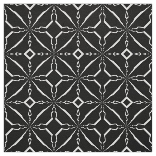 Minimal Stylish Black  White Geometric Pattern Fabric