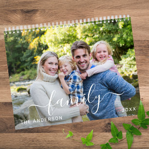 Minimal Stylish Create Your Own Family Photo 2027 Calendar