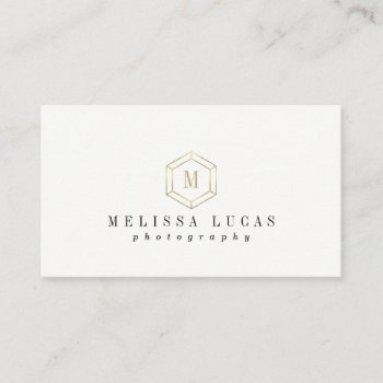 Minimal Stylish Gold Geometric Business Cards by fancypaperie at Zazzle