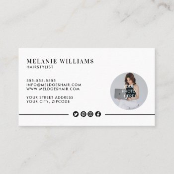 Minimal Stylish Photo Business Card Design by fancypaperie at Zazzle