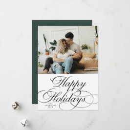 Minimal Stylish Photo Elegant Photo Christmas  Holiday Card