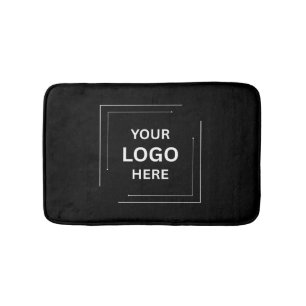 Minimal Stylish Professional Custom Black Business Bath Mat