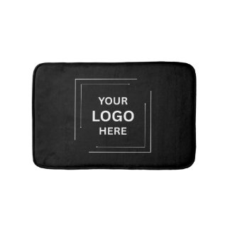 Minimal Stylish Professional Custom Black Business Bath Mat