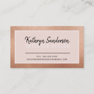 MINIMAL STYLISH simple border blush pink rose gold Business Card