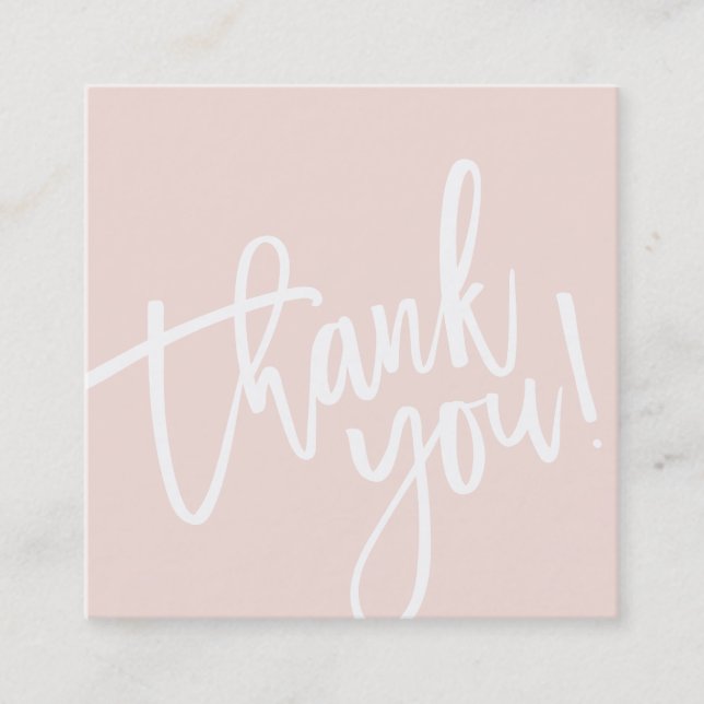 MINIMAL STYLISH simple border blush pink rose gold Square Business Card (Front)