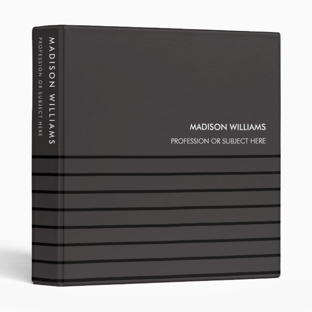 Minimal Stylish Trendy Modern 3 Ring Binder (Front/Spine)