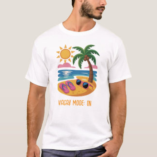 Minimal Summer Beach Scene – Customizable T-Shirt