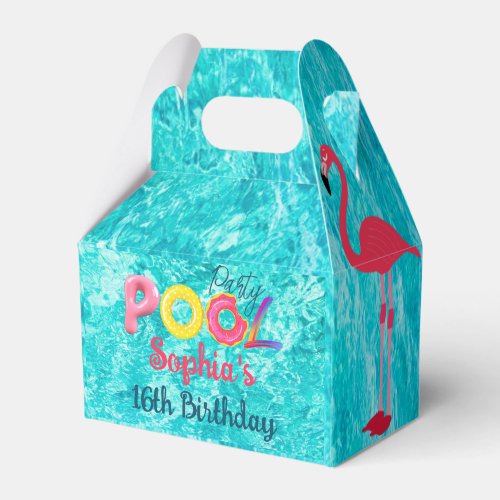Minimal Summer Pool Party Birthday Favor Boxes