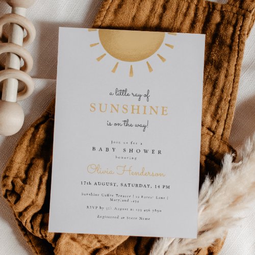 Minimal Sunshine Baby Shower Invitation