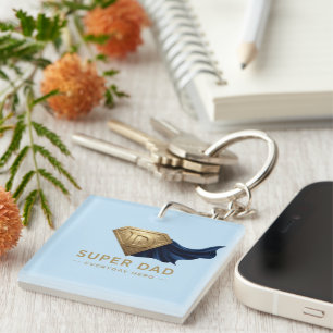 Minimal Superhero Father’s Day Design Keychain