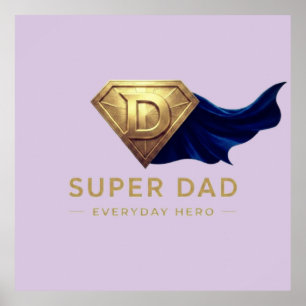 Minimal Superhero Father’s Day Design Poster
