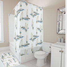 Minimal Surfboard Watercolor Coastal beach vibes