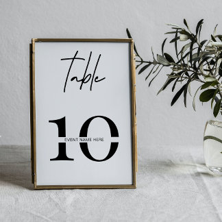 Minimal Table Number Business Event Seating Sign