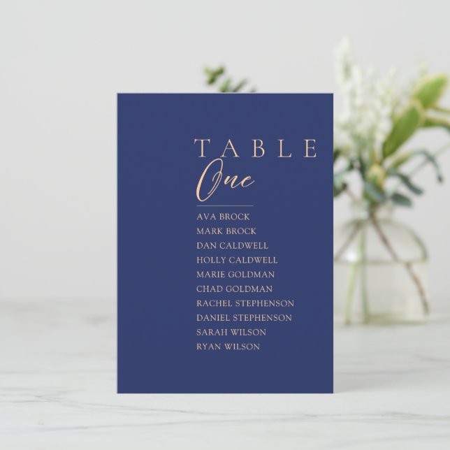 Minimal Table Number Seating Chart (Standing Front)