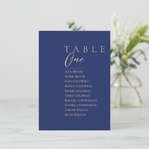 Minimal Table Number Seating Chart