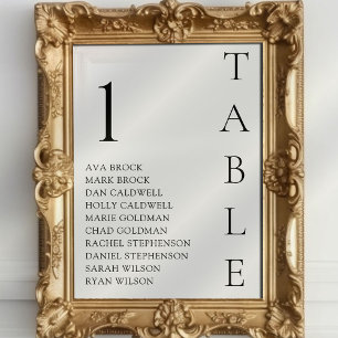 Minimal Table Number Seating Chart 