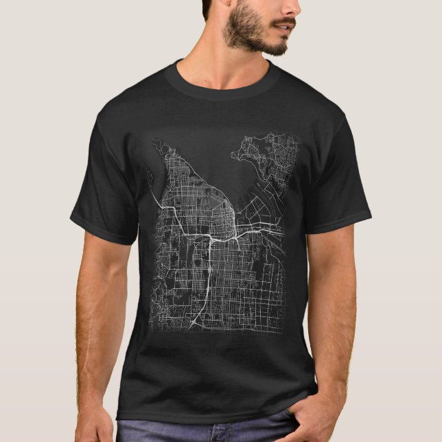 Minimal Tacoma city map (LARGE PRINT) T-Shirt (Front)
