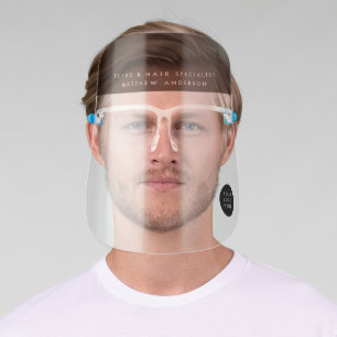 Minimal Taupe Barber Shop Logo Template Name Face Shield