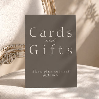 Minimal Taupe Cards and Gifts Wedding Sign