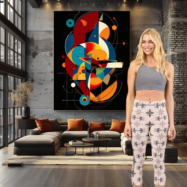 Minimal Taupe Floral Geometry – Soft Modern  Capri Leggings (Creator Uploaded)