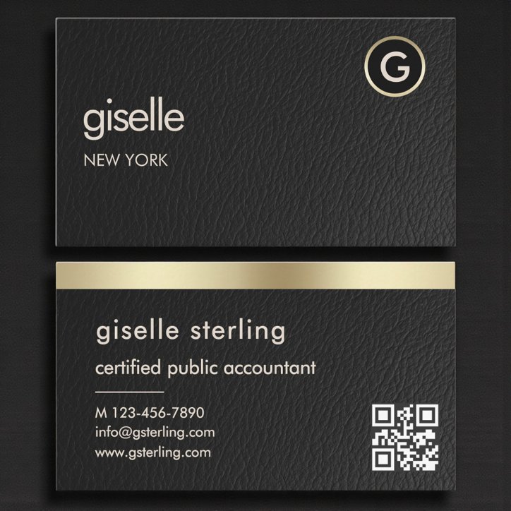 Minimal Tax Accountant Cpa Faux Leather Business Card