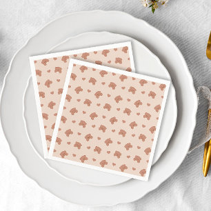 Minimal Teddy Bear Bearly Wait Neutral Baby Shower Napkins
