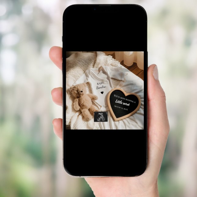 Minimal teddy bear  Pregnancy Announcement (Front Digital)