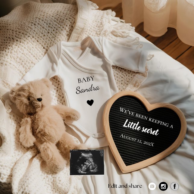 Minimal teddy bear  Pregnancy Announcement (Creator Uploaded)