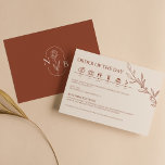 Minimal Terracotta Burnt Orange Wedding Timeline Enclosure Card<br><div class="desc">Minimalist Terracotta Burnt Orange Wedding Timeline Enclosure Card. Monogram at the back.</div>