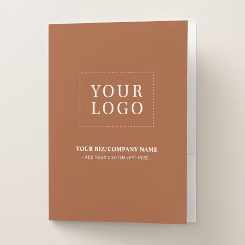 Minimal Terracotta Business Logo Promotional Pocket Folder