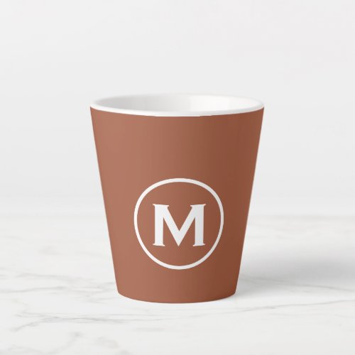 Minimal Terracotta Classic Monogram Latte Mug