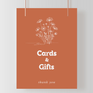 Minimal Terracotta Wildflower Cards and Gifts Sign