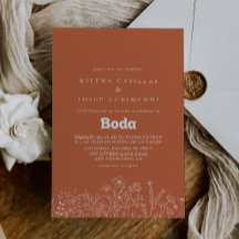 Minimal Terracotta Wildflower Spanish Wedding