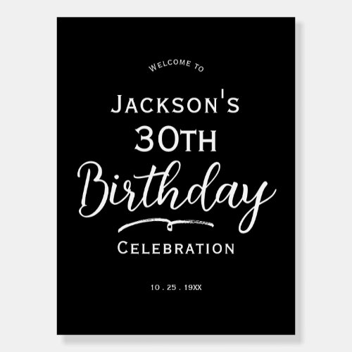 Minimal Text 30th Birthday  Foam Board