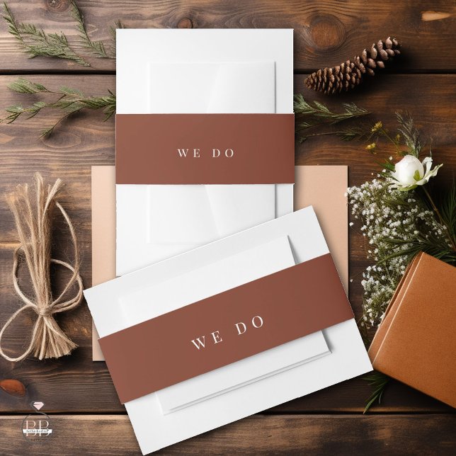 Minimal Text Message We Do  Invitation Belly Band (Creator Uploaded)