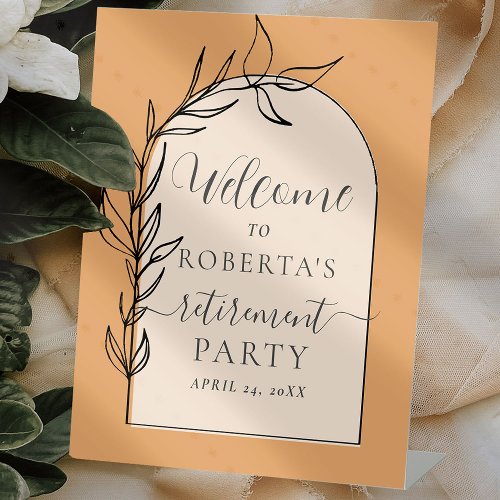 Minimal Text Retirement Party Welcome Pedestal Sign