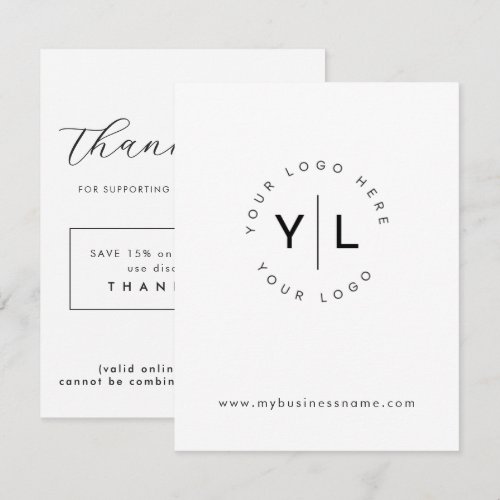 Minimal Thank You Insert Discount Card
