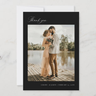Minimal Thank you Wedding Photo Announcement Card