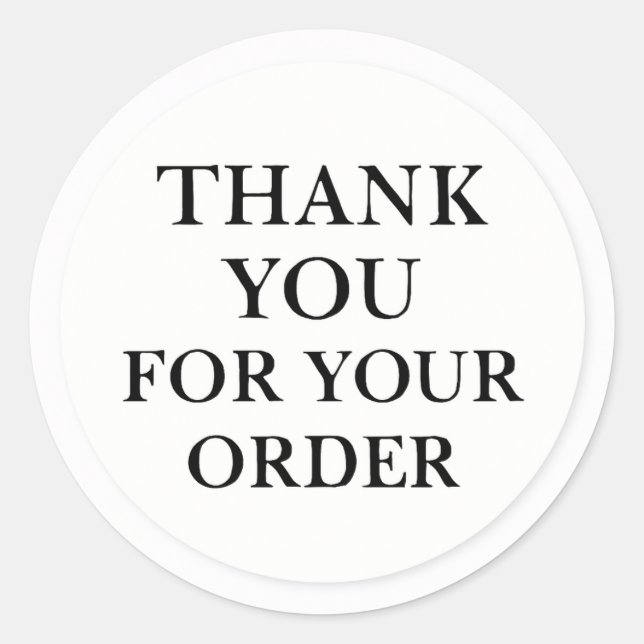 Minimal thanks for your order sticker (Front)
